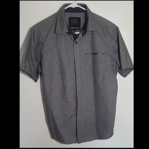 Modern Culture Button Down Casual Shirt Gray M